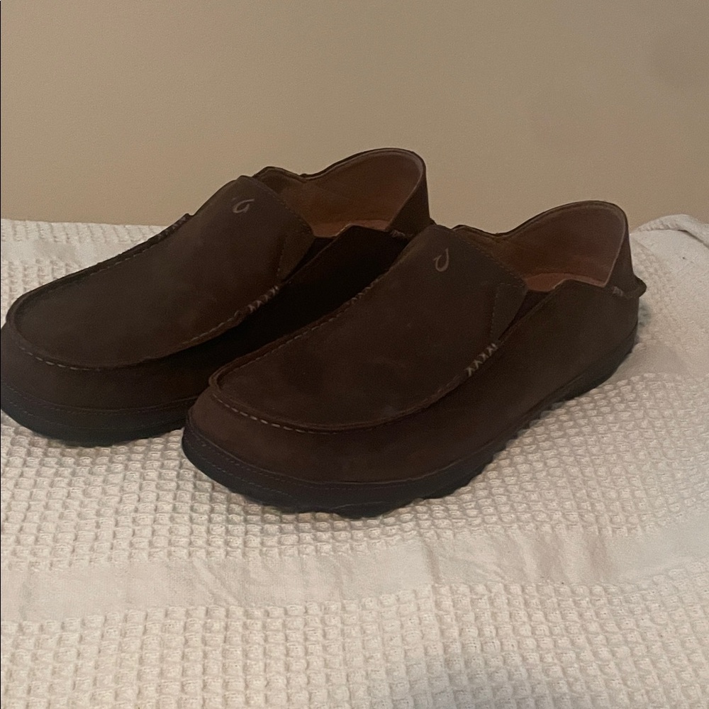 OluKai Dark Brown Men's Loafers